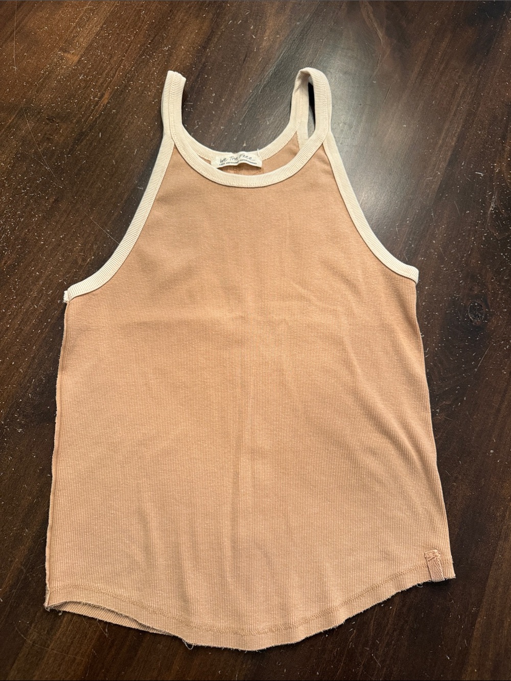 We The Free Tan Tank Top with Cream Trim